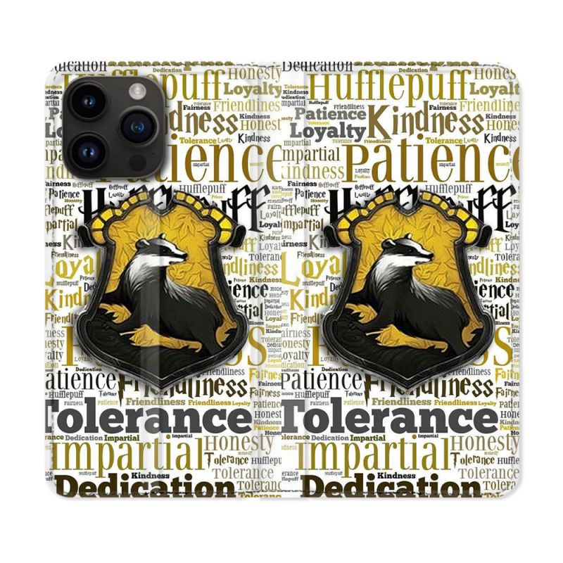 Housse Cuir Portefeuille Pour Iphone 15 Pro Plus (6,7) Harry Potter Poursouffle