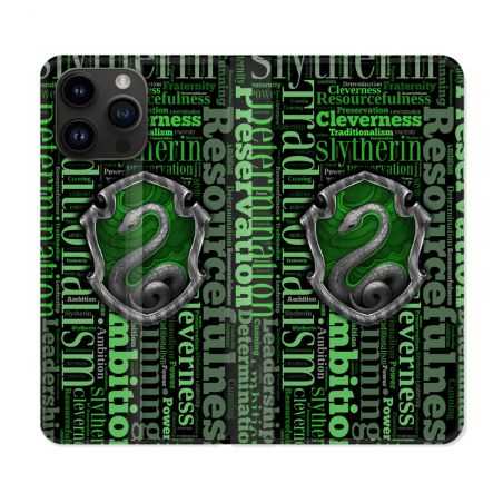 Housse Cuir Portefeuille Pour Iphone 15 Pro Plus (6,7) Harry Potter Serpentar