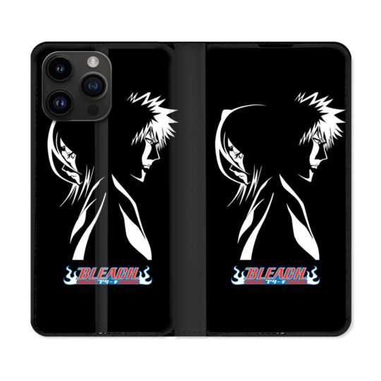 Housse Cuir Portefeuille Pour Iphone 15 Pro Plus (6,7) Manga Bleach Duo