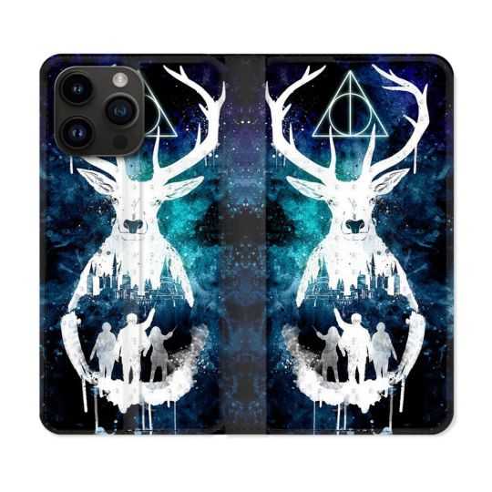 Housse Cuir Portefeuille Pour Iphone 15 Pro (6,1) Harry Potter Patronome