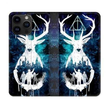 Housse Cuir Portefeuille Pour Iphone 15 Pro (6,1) Harry Potter Patronome