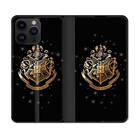 Housse Cuir Portefeuille Pour Iphone 15 Pro (6,1) Harry Potter Poudlard