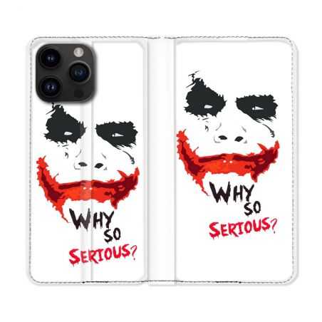 Housse Cuir Portefeuille Pour Iphone 15 Pro (6,1) Joker Blanc