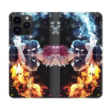 Housse Cuir Portefeuille Pour Iphone 15 Pro Plus (6,7) Manga My Hero Academia Shoto