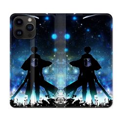 Housse Cuir Portefeuille Pour Iphone 15 Pro (6,1) Manga Attaque Titans Levi