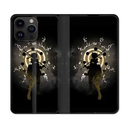 Housse Cuir Portefeuille Pour Iphone 15 Pro Plus (6,7) Manga Naruto Sage