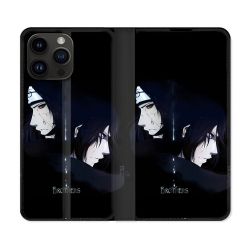Housse Cuir Portefeuille Pour Iphone 15 Pro Plus (6,7) Manga Naruto Sasuke Itachi