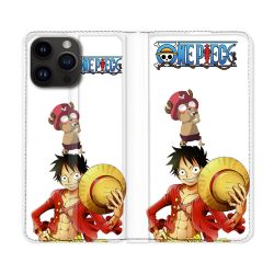 Housse Cuir Portefeuille Pour Iphone 15 Pro Plus (6,7) Manga One Piece Chopper