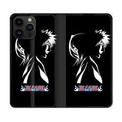 Housse Cuir Portefeuille Pour Iphone 15 Pro (6,1) Manga Bleach Duo
