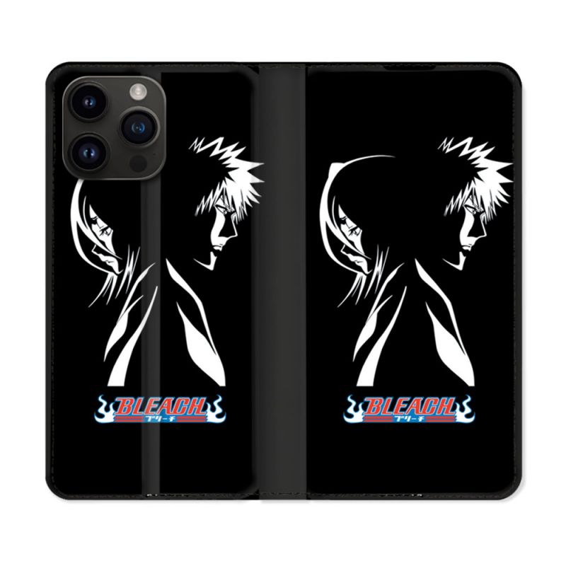 Housse Cuir Portefeuille Pour Iphone 15 Pro (6,1) Manga Bleach Duo