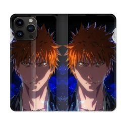 Housse Cuir Portefeuille Pour Iphone 15 Pro (6,1) Manga Bleach Ichigo