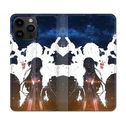 Housse Cuir Portefeuille Pour Iphone 15 Pro Plus (6,7) Manga SAO sword Art Online Asuna