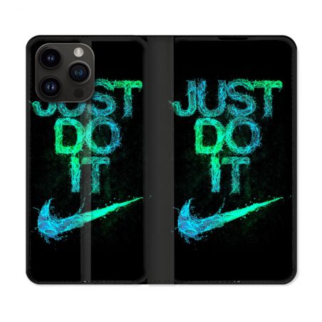 Housse Cuir Portefeuille Pour Iphone 15 Pro Plus (6,7) Nike Just Do It
