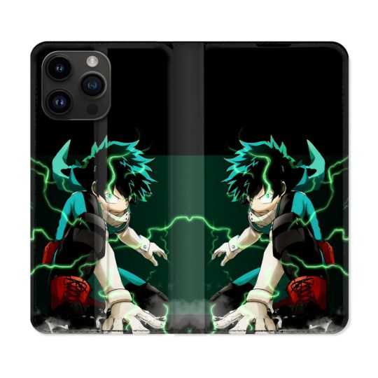 Housse Cuir Portefeuille Pour Iphone 15 Pro (6,1) Manga My Hero Academia Deku