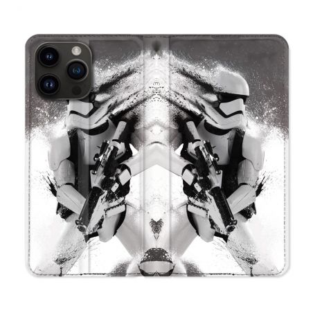 Housse Cuir Portefeuille Pour Iphone 15 Pro Plus (6,7) Star Wars - Trooper