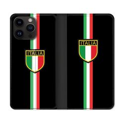 Housse Cuir Portefeuille Pour Iphone 15 Pro Plus (6,7) Voyage Italie 3 Noir