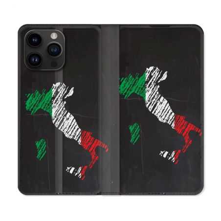 Housse Cuir Portefeuille Pour Iphone 15 Pro Plus (6,7) Voyage Italie Botte