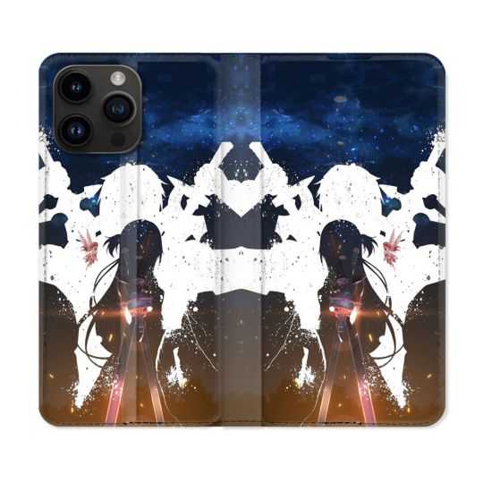 Housse Cuir Portefeuille Pour Iphone 15 Pro (6,1) Manga SAO sword Art Online Asuna