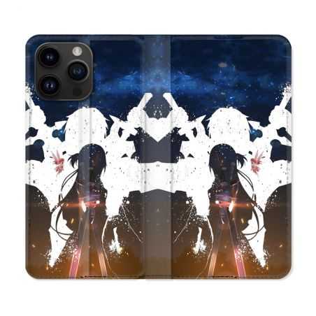 Housse Cuir Portefeuille Pour Iphone 15 Pro (6,1) Manga SAO sword Art Online Asuna