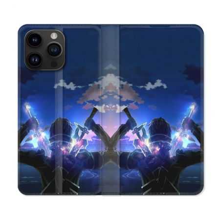 Housse Cuir Portefeuille Pour Iphone 15 Pro (6,1) Manga SAO sword Art Online Epee