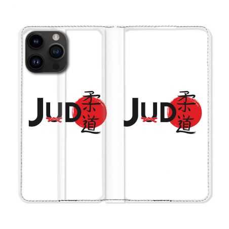 Housse Cuir Portefeuille Pour Iphone 15 Pro (6,1) Sport Judo Logo