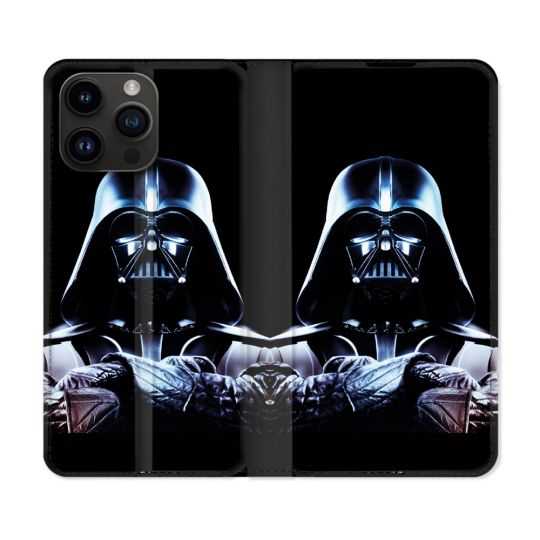 Housse Cuir Portefeuille Pour Iphone 15 Pro (6,1) Star Wars - Dark Vador Noir
