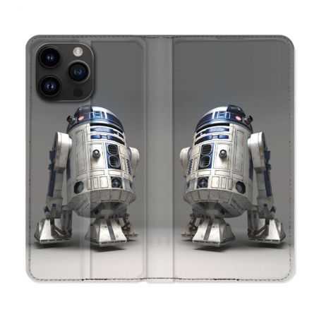 Housse Cuir Portefeuille Pour Iphone 15 Pro (6,1) Star Wars - R2D2