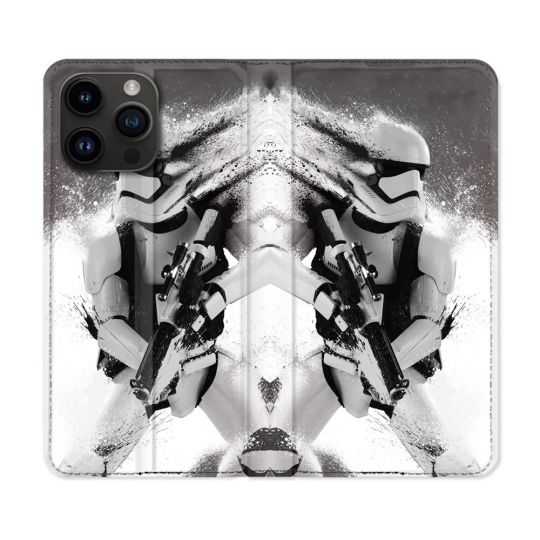 Housse Cuir Portefeuille Pour Iphone 15 Pro (6,1) Star Wars - Trooper