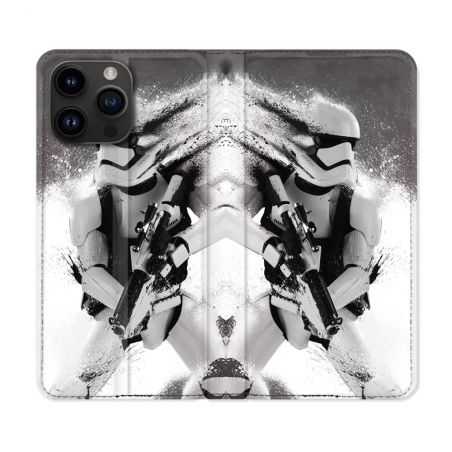 Housse Cuir Portefeuille Pour Iphone 15 Pro (6,1) Star Wars - Trooper