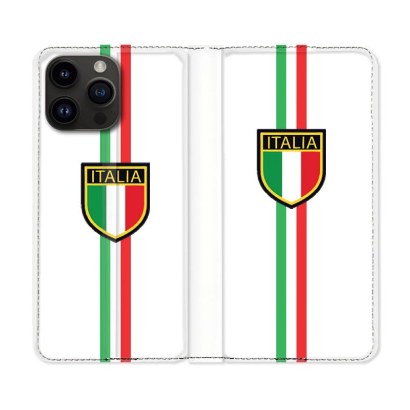 Housse Cuir Portefeuille Pour Iphone 15 Pro (6,1) Voyage Italie 3 Blanc