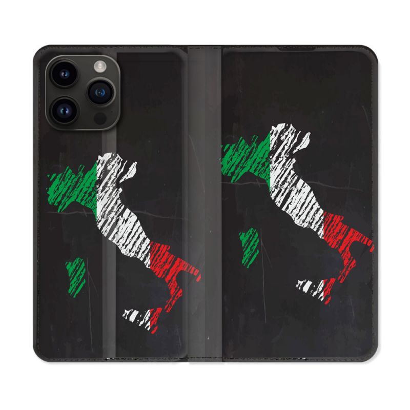 Housse Cuir Portefeuille Pour Iphone 15 Pro (6,1) Voyage Italie Botte