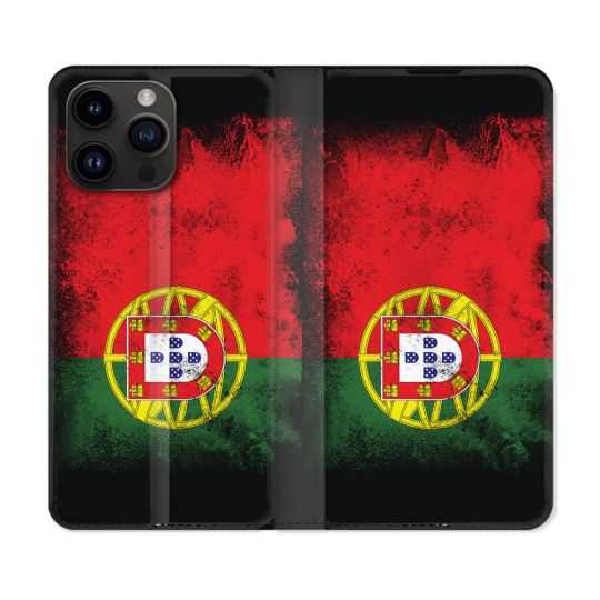 Housse Cuir Portefeuille Pour Iphone 15 Pro (6,1) Voyage Portugal Drapeau