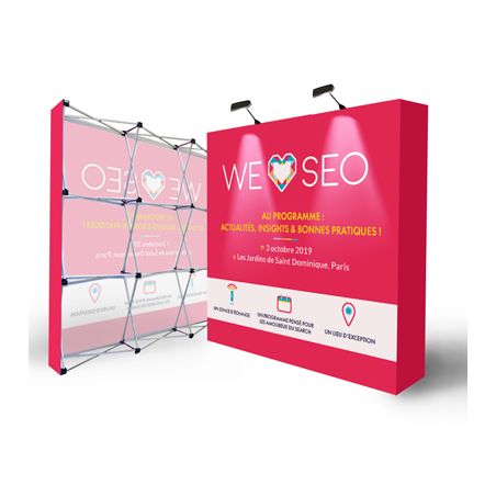 Mur d'image / Stand Parapluie Droit (L3m x H3m) Personnalisé