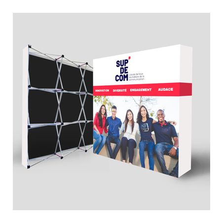 Mur d'image / Stand Parapluie Droit (L2m x H3m) Personnalisé