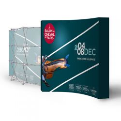 Mur d'image / Stand Parapluie Courbé (L3m x H3m) Personnalisé