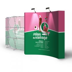 Mur d'image / Stand Parapluie Courbé (L3m x H3m) Personnalisé