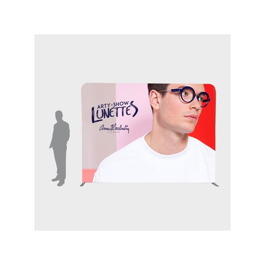 Mur d'image / Stand Tubulaire Droit (L2,4m x H2,3m) Personnalisé