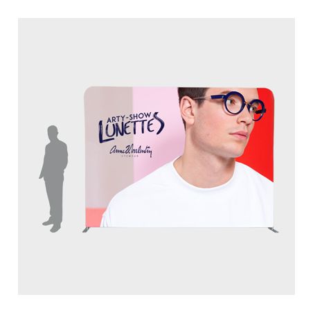 Mur d'image / Stand Tubulaire Droit (L2,4m x H2,3m) Personnalisé