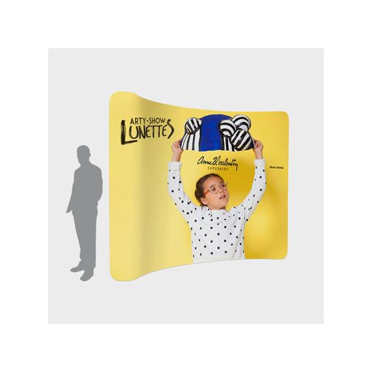 Mur d'image / Stand Tubulaire Courbé (L2,4m x H2,3m) Personnalisé