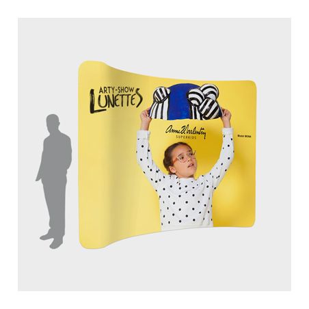 Mur d'image / Stand Tubulaire Courbé (L2,4m x H2,3m) Personnalisé