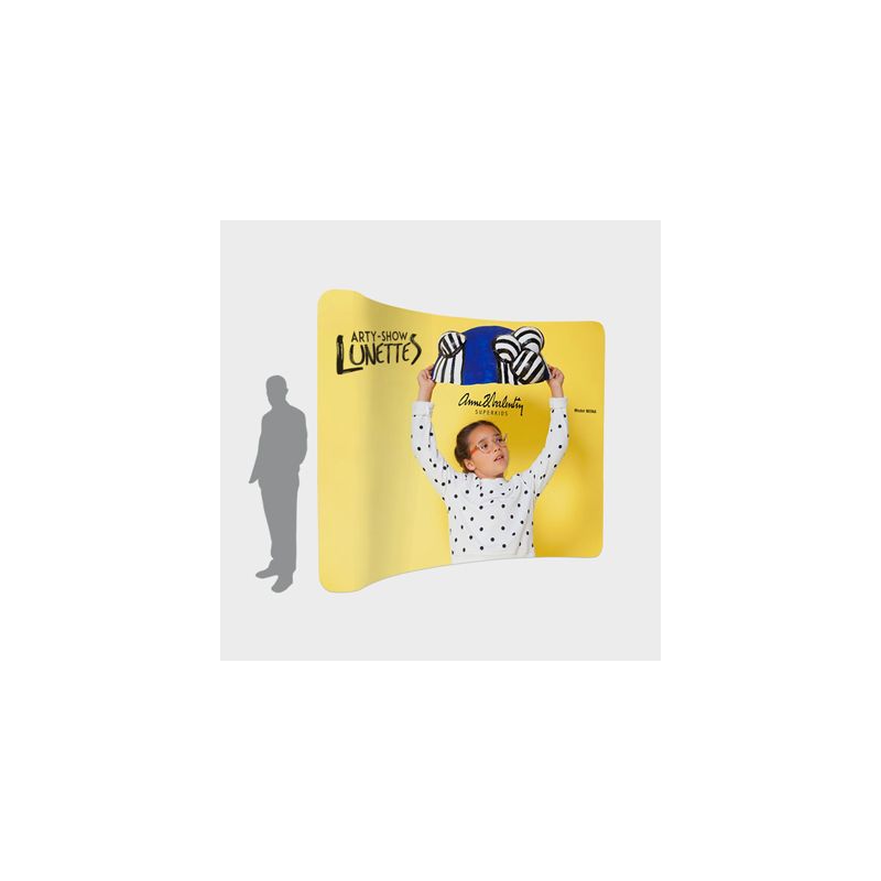 Mur d'image / Stand Tubulaire Courbé (L2,4m x H2,3m) Personnalisé