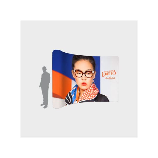 Mur d'image / Stand Tubulaire Courbé (L3m x H2,3m) Personnalisé