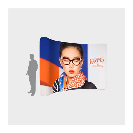 Mur d'image / Stand Tubulaire Courbé (L3m x H2,3m) Personnalisé