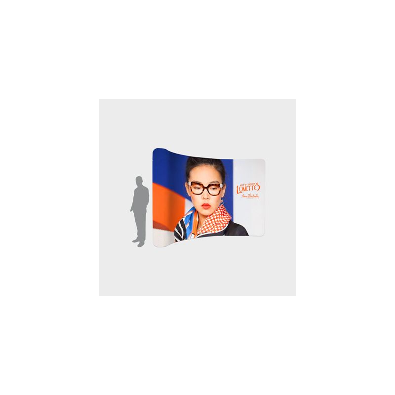 Mur d'image / Stand Tubulaire Courbé (L3m x H2,3m) Personnalisé