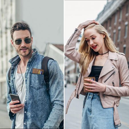 Porte-Cartes en Cuir Homme ou femme Brun