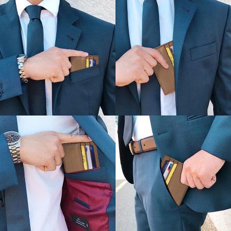 Porte-Cartes en Cuir Homme ou femme Brun