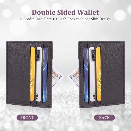 Porte-Cartes en Cuir Homme ou femme Marron
