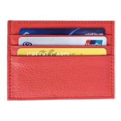 Porte-Cartes en Cuir Homme ou femme Rouge