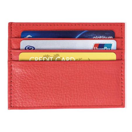 Porte-Cartes en Cuir Homme ou femme Rouge