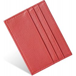 Porte-Cartes en Cuir Homme ou femme Rouge